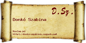 Donkó Szabina névjegykártya
